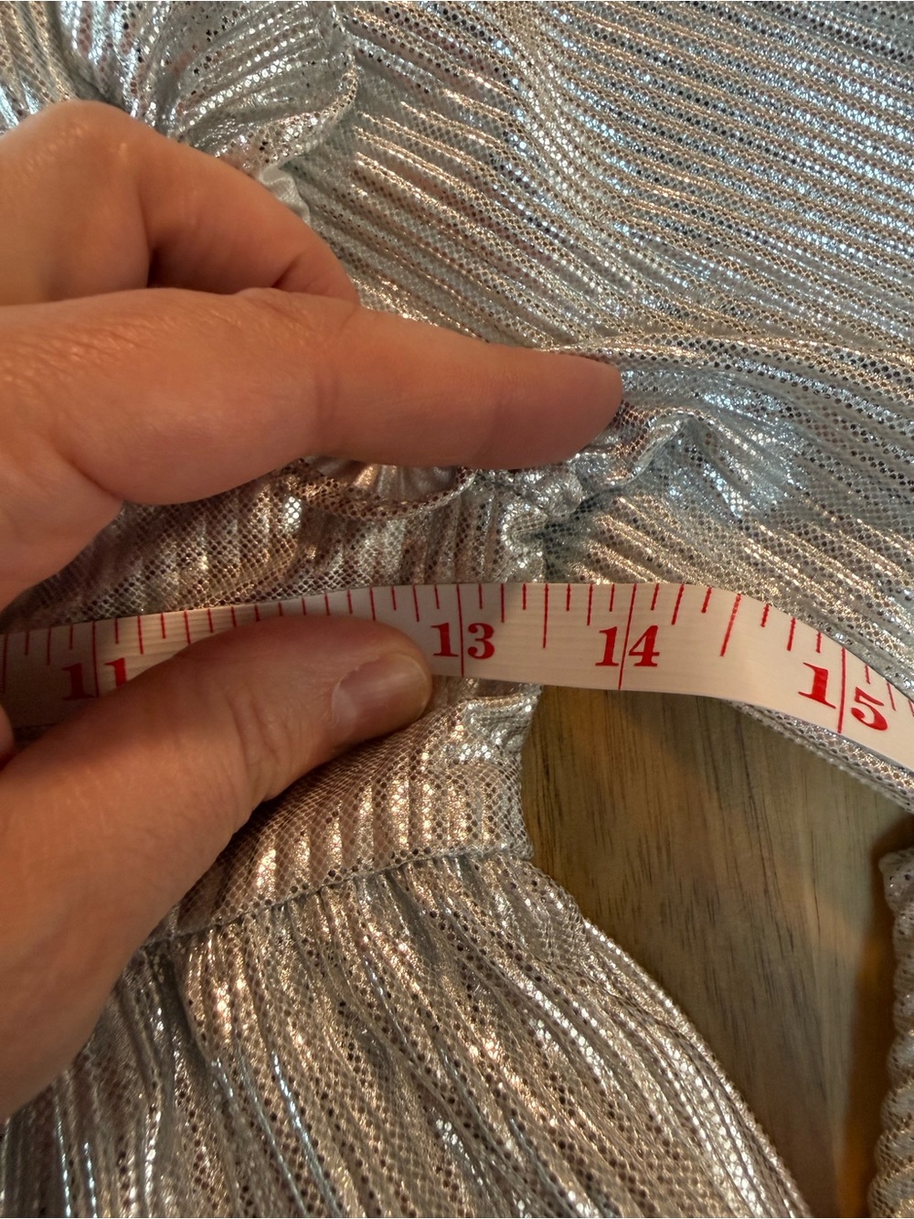 Tahari Silver Metallic Pleated Party Dress - Picture 5 of 9